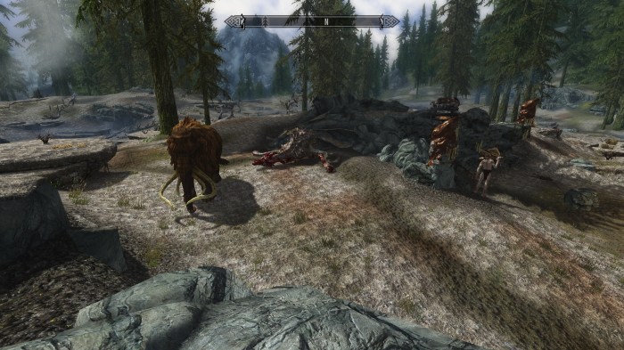 Love that mammoth strolling off like a boss.