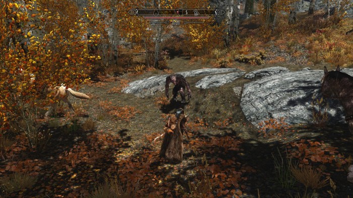 Right, there's not many caves around here and no bridges either. Figures we'd find the one lost troll in all of Skyrim.