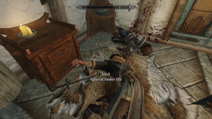 Blood on the walls give a home that edgy "lived-in" look.