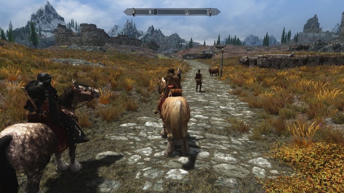 Rush hour in Skyrim.