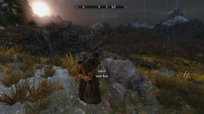 Watching all those septims wash away in the rain.